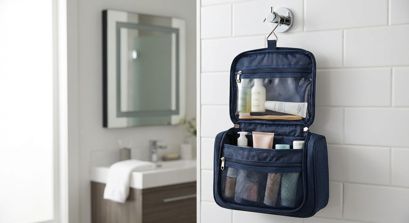 Portable Waterproof Travel Toiletry Bag with Hook