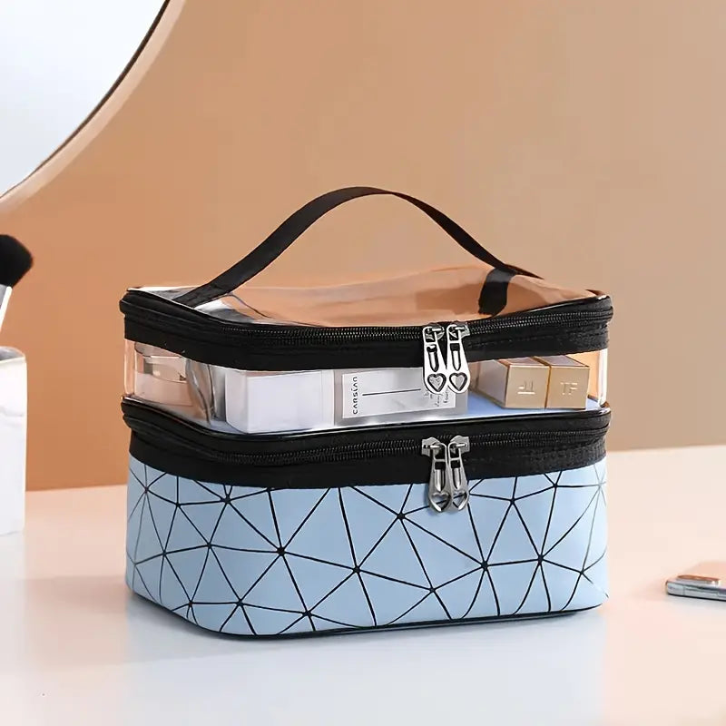 Large Waterproof Double Layer Makeup Travel Bag