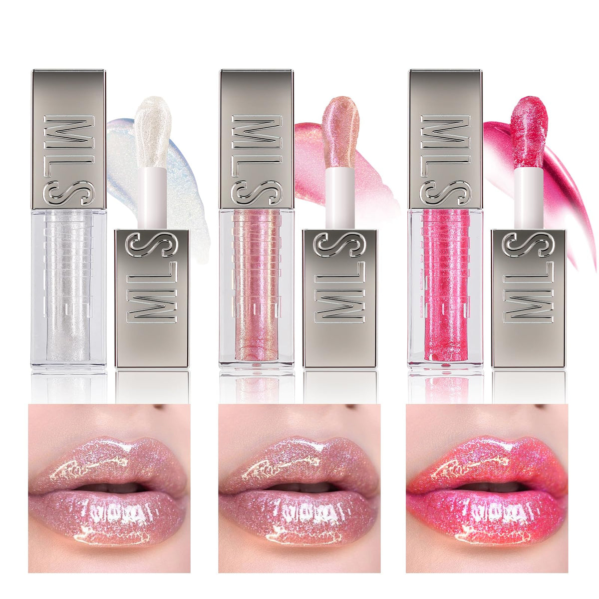 3 PCS High Shine Glitter Lip Kit