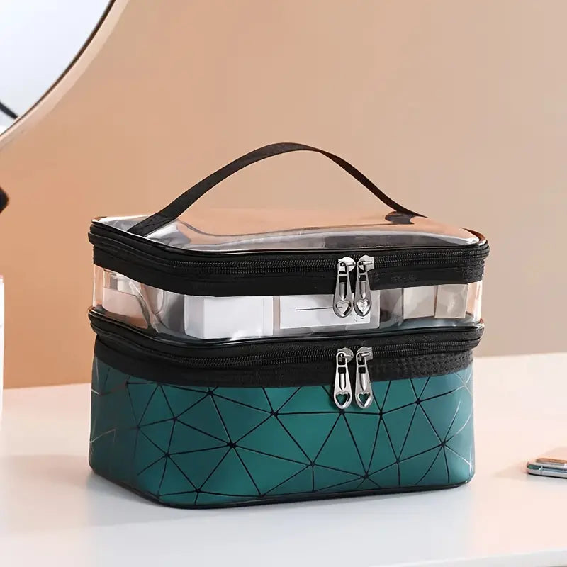 Large Waterproof Double Layer Makeup Travel Bag