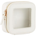 JAZZ GORDEN Clear Makeup Bag Small Makeup Bag for Purse White Mini Makeup Bag Clear with Zipper Small Cosmetic Bag for Travel Small Toiletry Bag Car Accessories for Women(White Mini)