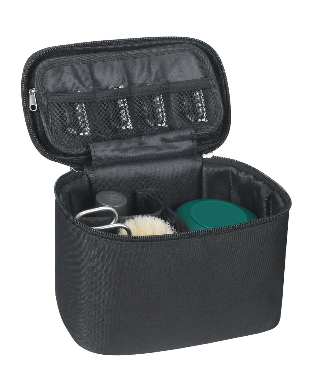 Shaving Kit Bag Manual Razor Kit Organizer Beard Trimming Grooming Kit Storage Bag Shaving Accessories Bag Travel Shaving Bag For Men (Black)