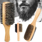 NoviaGlow Double-Sided Wooden Beard Brush