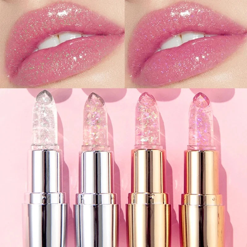 NoviaGlow Crystal Jelly Glitter Lipstick  Color Changing & Hydrating