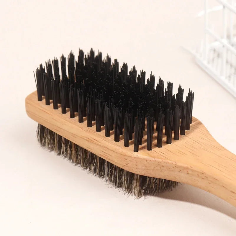 NoviaGlow Double-Sided Wooden Beard Brush