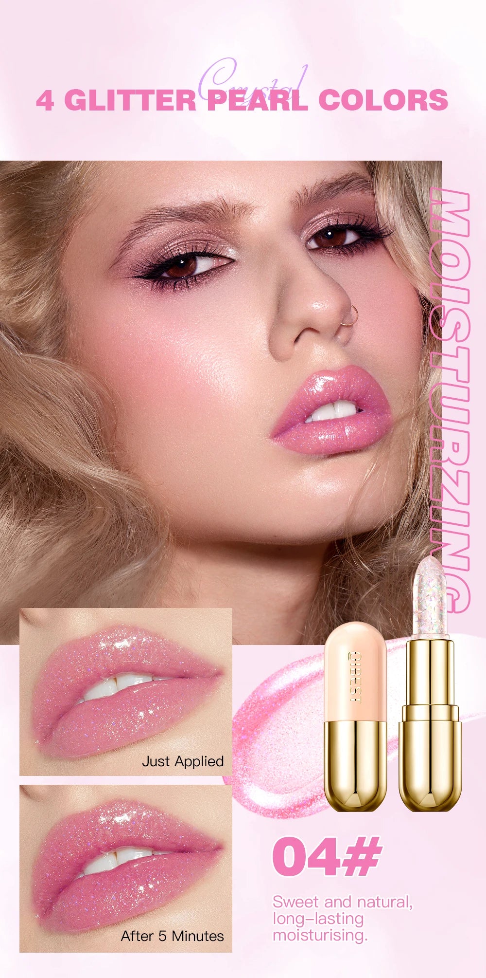 NoviaGlow Crystal Jelly Glitter Lipstick
