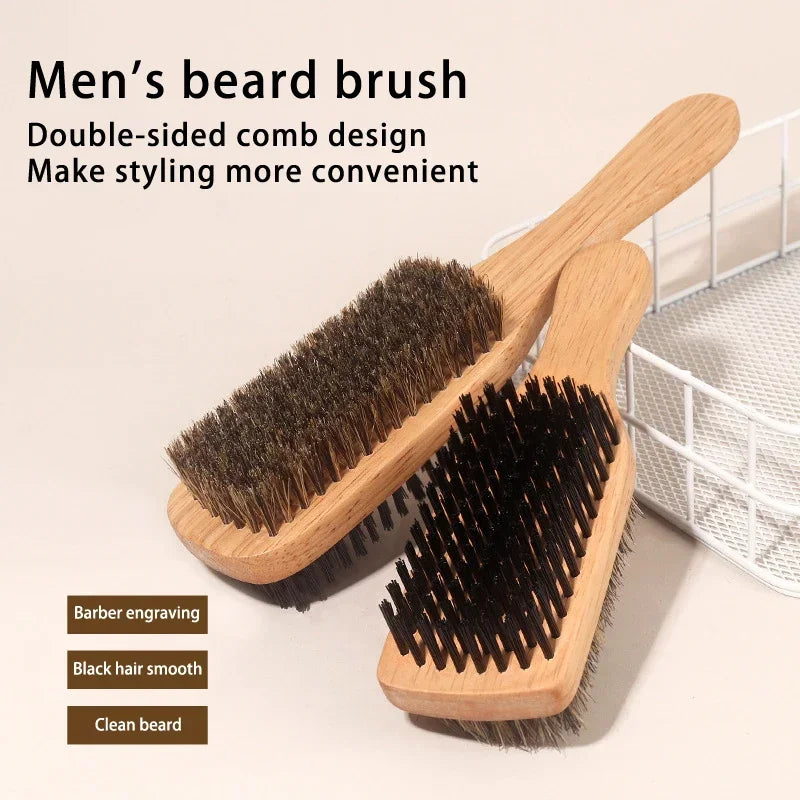 NoviaGlow Double-Sided Wooden Beard Brush