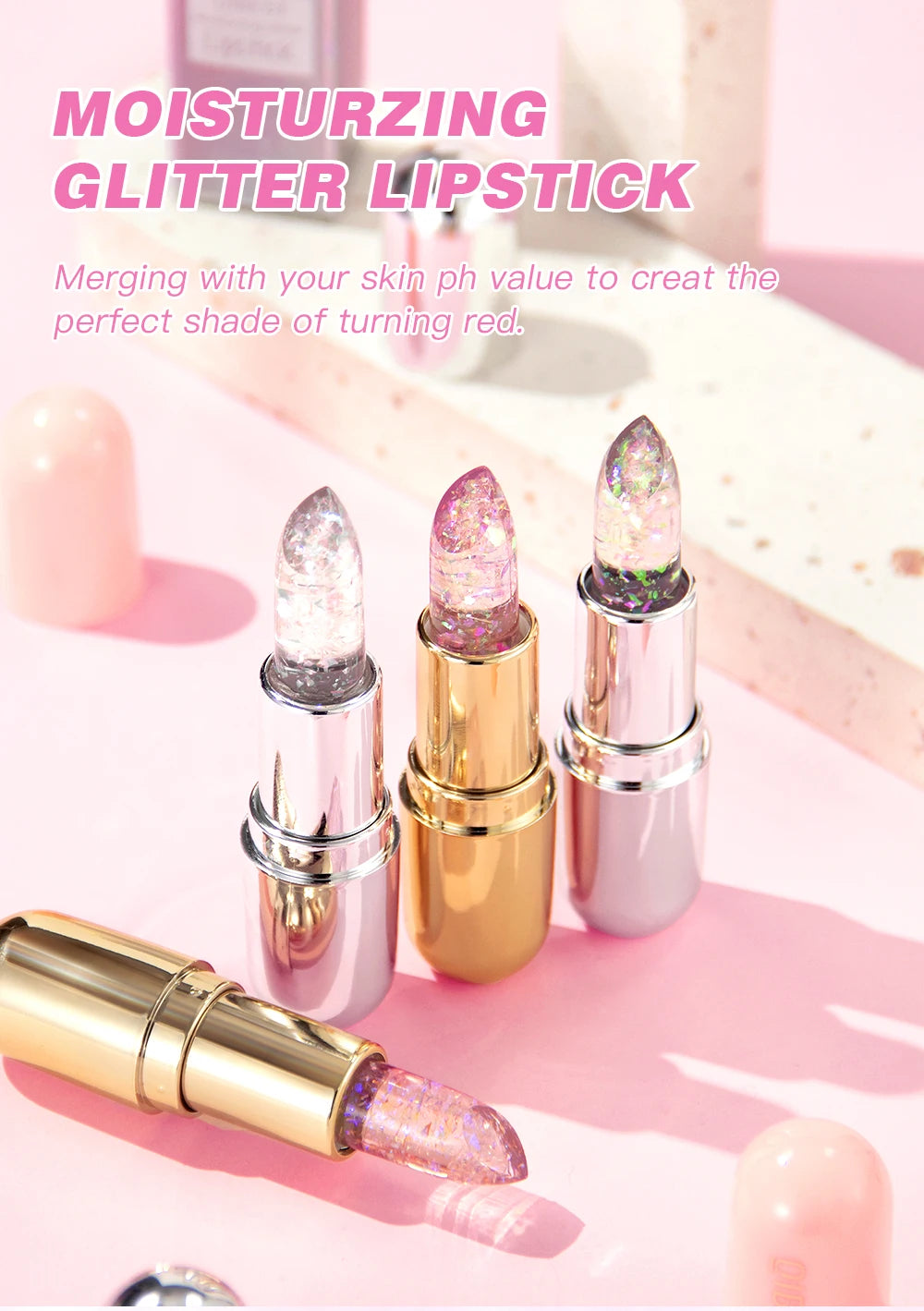 NoviaGlow Crystal Jelly Glitter Lipstick