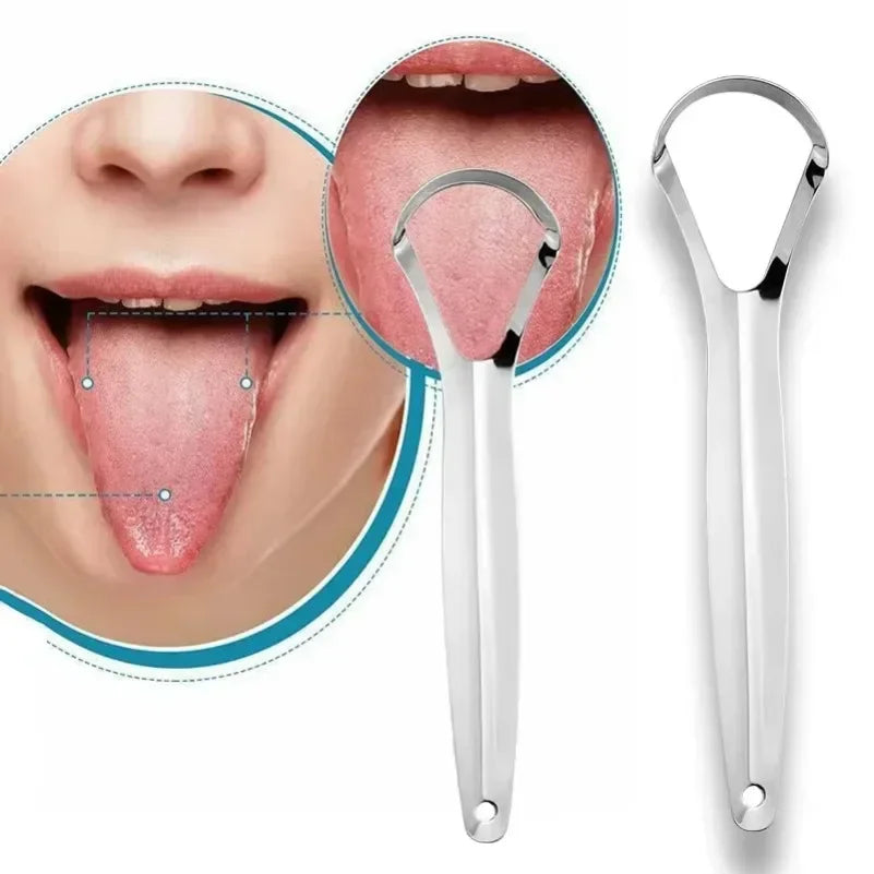 NoviaGlow Stainless Steel Tongue Scraper – Oral Hygiene Cleaner for Bad Breath & Fresh Breath Care