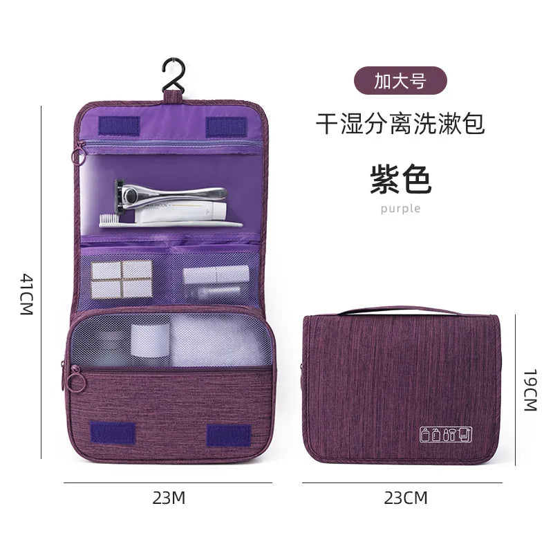 NoviaGlow Waterproof Travel Toiletry Bag – Hanging Cosmetic & Grooming Organizer