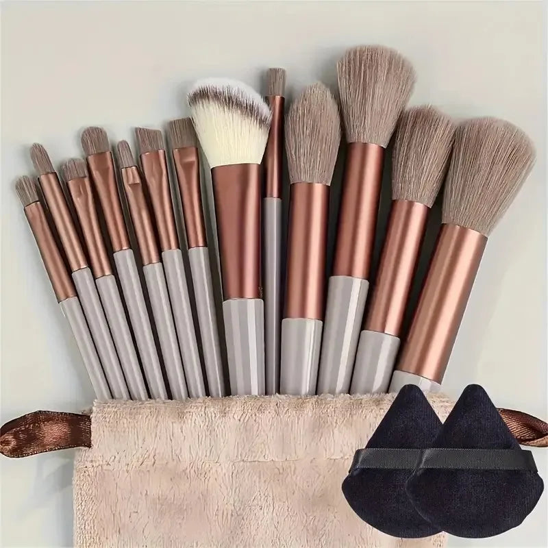 NoviaGlow 13/33pcs Professional Makeup Brush Set – Complete Kit with Soft Synthetic Brushes, Beauty Blender & Accessories for Beginners & Pros