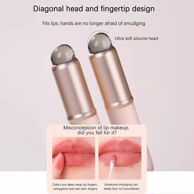 NoviaGlow Mini Silicone Lip Brush with Cover – Reusable Lipstick, Lip Gloss & Concealer Applicator for Smooth, Precise Makeup