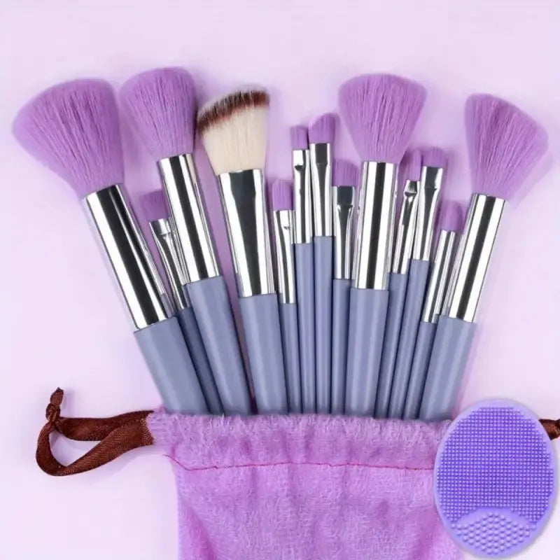 NoviaGlow Professional Makeup Brush Set – 13/14/15/16 Piece Soft Fluffy Face & Eye Brushes with Kabuki & Storage Bag