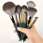 NoviaGlow Professional Makeup Brush Set – 13/14/15/16 Piece Soft Fluffy Face & Eye Brushes with Kabuki & Storage Bag