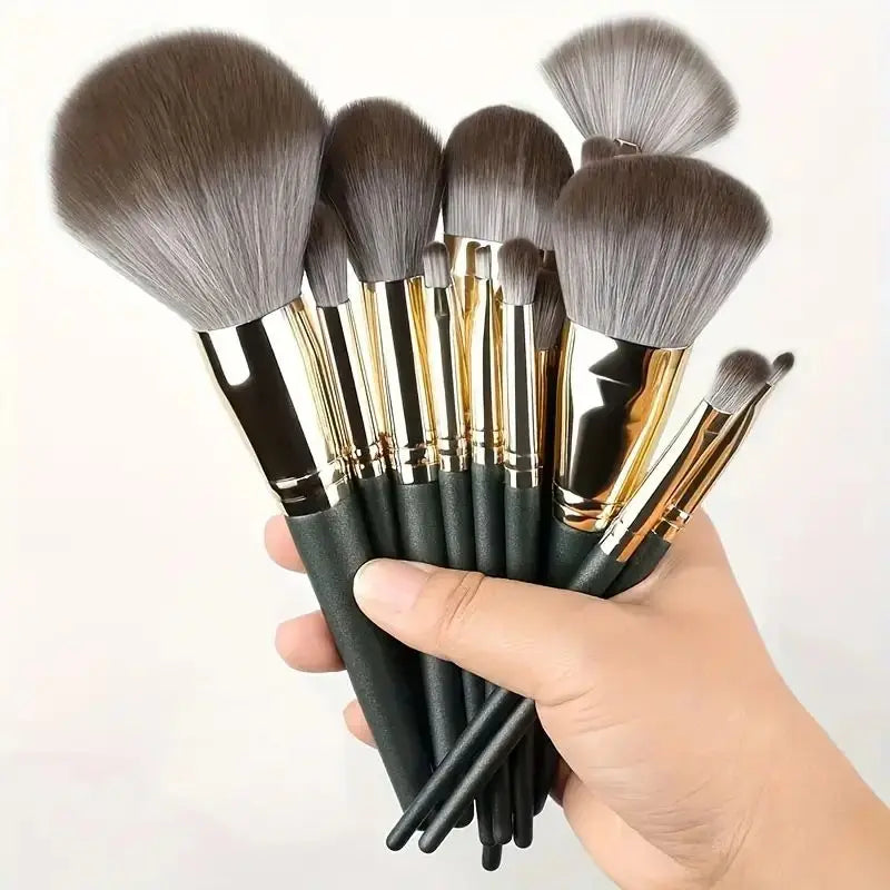 NoviaGlow Professional Makeup Brush Set – 13/14/15/16 Piece Soft Fluffy Face & Eye Brushes with Kabuki & Storage Bag