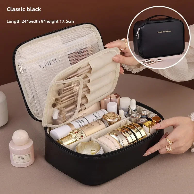 NoviaGlow Luxury PU Leather Cosmetic Bag – Travel Organizer