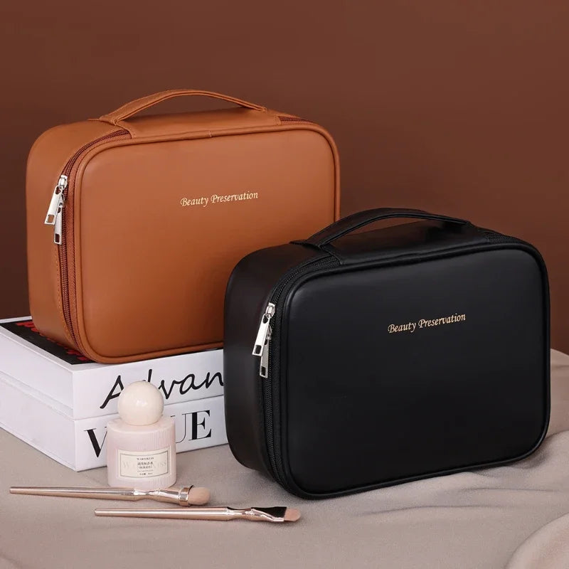 NoviaGlow Luxury PU Leather Cosmetic Bag – Travel Organizer