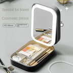 NoviaGlow Smart LED Makeup Case with Mirror – Portable Travel Cosmetic Bag & Skincare Organizer for Women