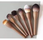NoviaGlow European Vintage Walnut Wood Handle Makeup Brush – Ultra-Soft Powder, Blush, Contour & Foundation Brush
