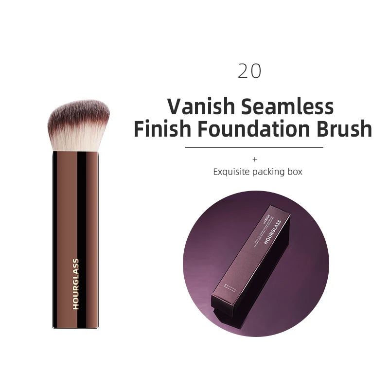 NoviaGlow Hourglass Makeup Brush – Professional Retractable Brush for Foundation, Powder, Blush, Bronzer, Eyeshadow & More