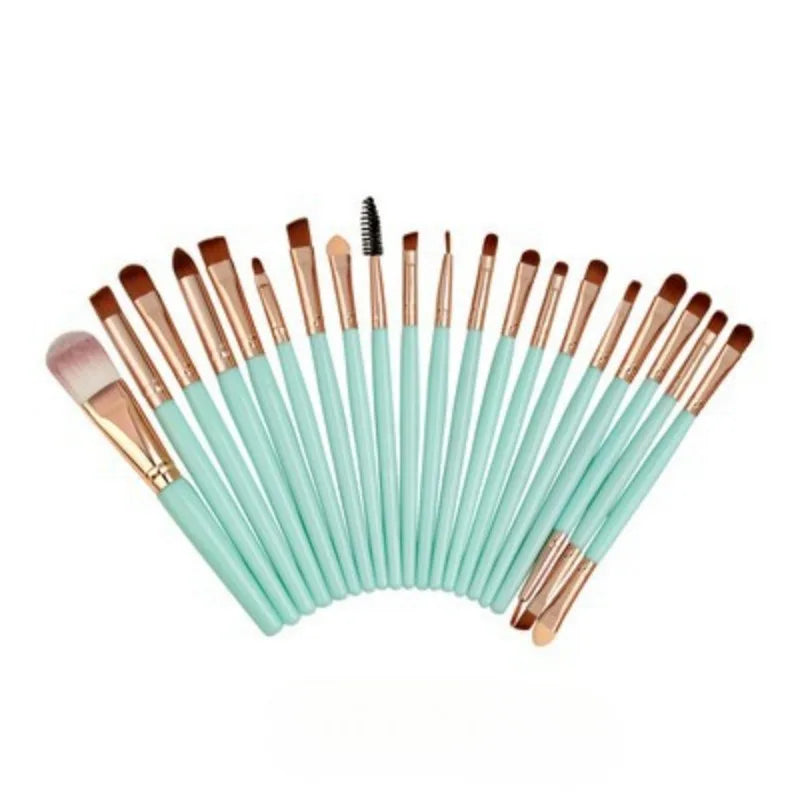 NoviaGlow 20pcs Professional Eye Makeup Brush Set – Complete Eyeshadow & Eyeliner Brushes for Blending, Shading & Precision Looks