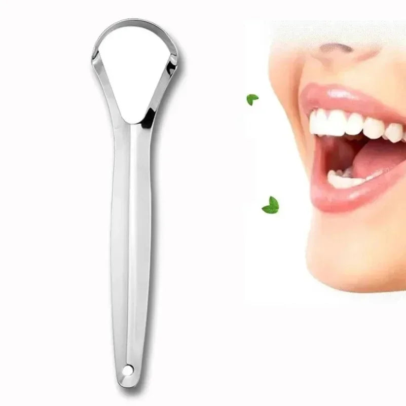 NoviaGlow Stainless Steel Tongue Cleaner – Professional Oral Hygiene Tool for Fresh Breath & Tongue Coating Removal