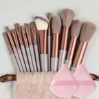 NoviaGlow Professional Makeup Brush Set – 13/14/15/16 Piece Soft Fluffy Face & Eye Brushes with Kabuki & Storage Bag