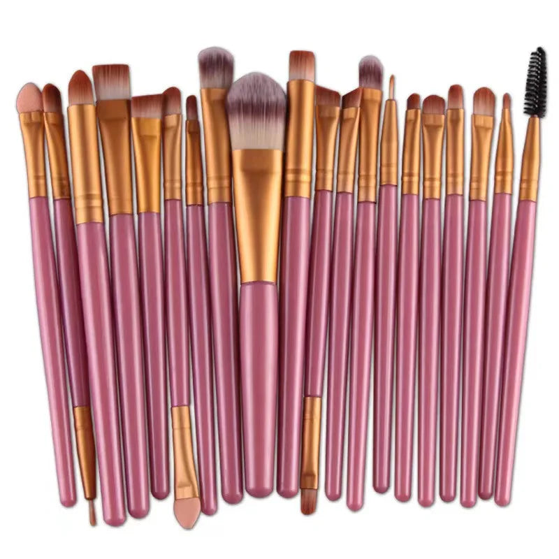 NoviaGlow 20pcs Professional Eye Makeup Brush Set – Complete Eyeshadow & Eyeliner Brushes for Blending, Shading & Precision Looks