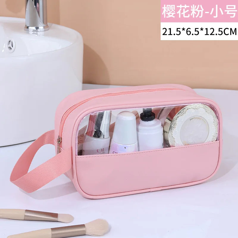 NoviaGlow Transparent Travel Makeup Bag – Waterproof Organizer