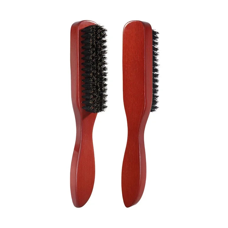 NoviaGlow Wooden Bristle Hair Brush & Teasing Comb – Professional Styling & Beard Grooming Tool
