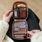 NoviaGlow Mini Clear Travel Makeup Bag – Small Cute Preppy Zipper Cosmetic Pouch & Toiletry Organizer for Women