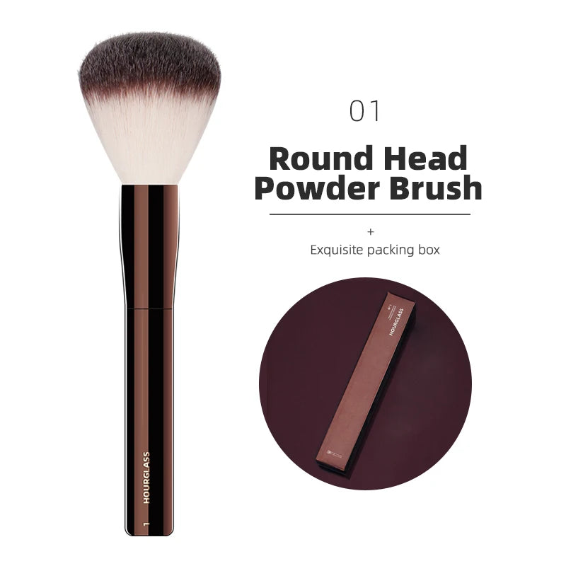 NoviaGlow Hourglass Makeup Brush – Professional Retractable Brush for Foundation, Powder, Blush, Bronzer, Eyeshadow & More