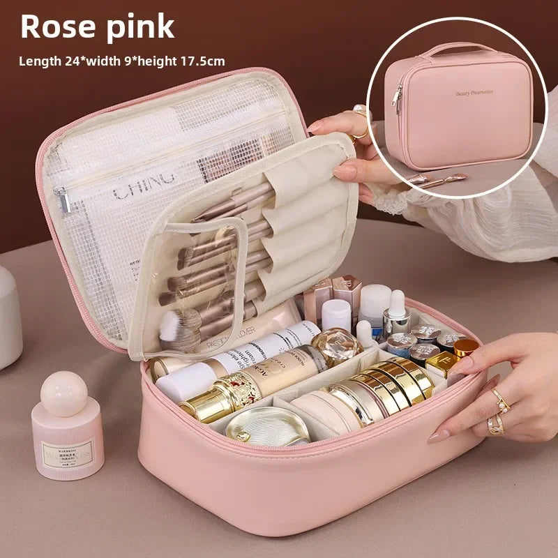 NoviaGlow Luxury PU Leather Cosmetic Bag – Travel Organizer
