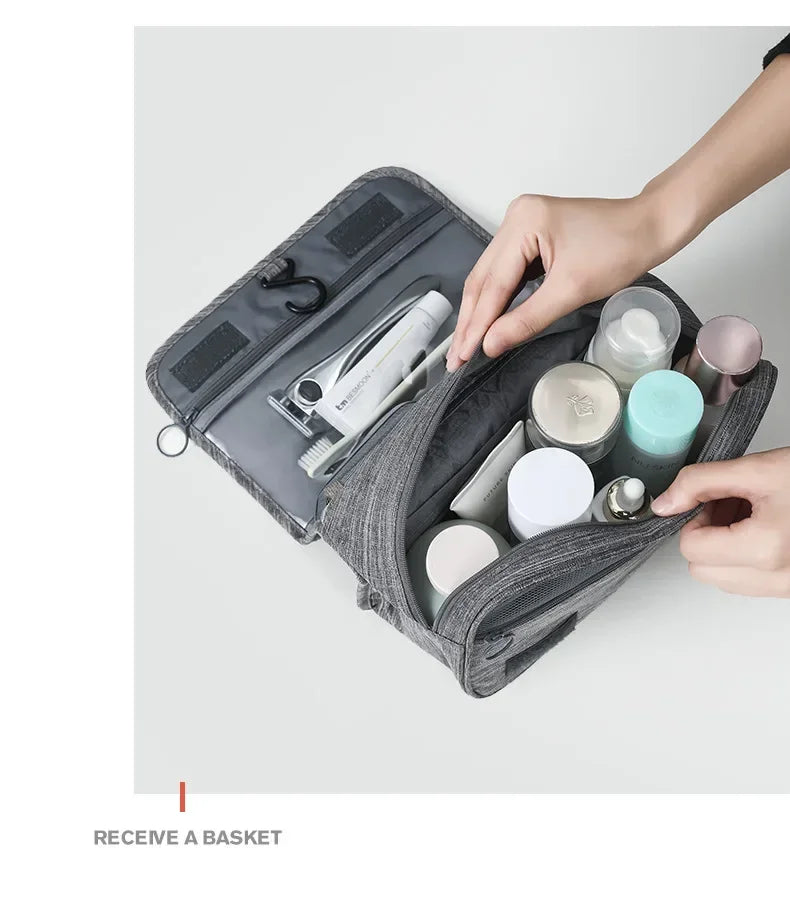 NoviaGlow Waterproof Travel Toiletry Bag – Hanging Cosmetic & Grooming Organizer