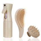 NoviaGlow 3-Piece Wheat Straw Hair Brush & Comb Set
