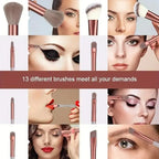 NoviaGlow Professional Makeup Brush Set – 13/14/15/16 Piece Soft Fluffy Face & Eye Brushes with Kabuki & Storage Bag