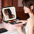NoviaGlow Smart LED Makeup Bag – Travel Cosmetic Case
