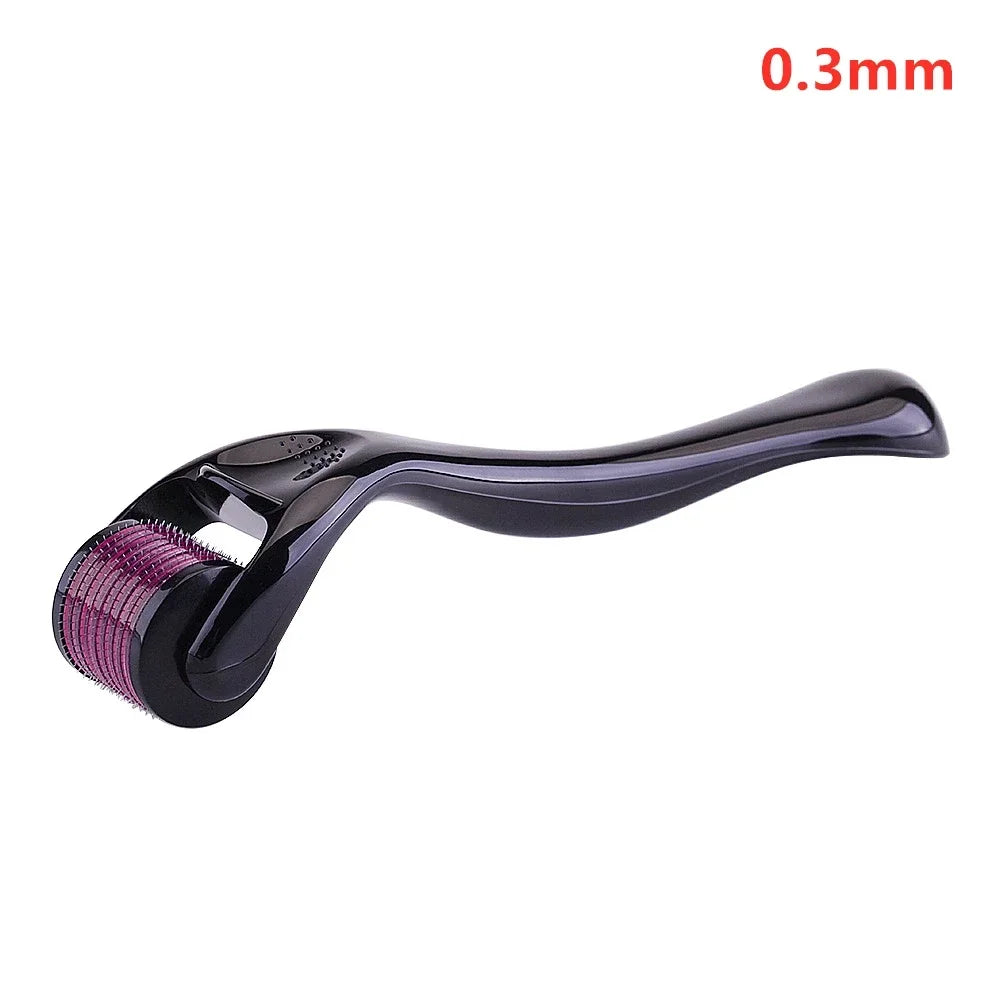 NoviaGlow Derma Roller – 540 Titanium Microneedles for Beard & Skin Care (0.2mm / 0.25mm / 0.3mm)