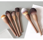 NoviaGlow European Vintage Walnut Wood Handle Makeup Brush – Ultra-Soft Powder, Blush, Contour & Foundation Brush