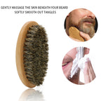 NoviaGlow Beard Grooming Kit – Boar Bristle Brush, Comb & Scissors with Gift Bag