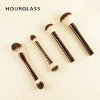 NoviaGlow Hourglass Makeup Brush – Professional Retractable Brush for Foundation, Powder, Blush, Bronzer, Eyeshadow & More