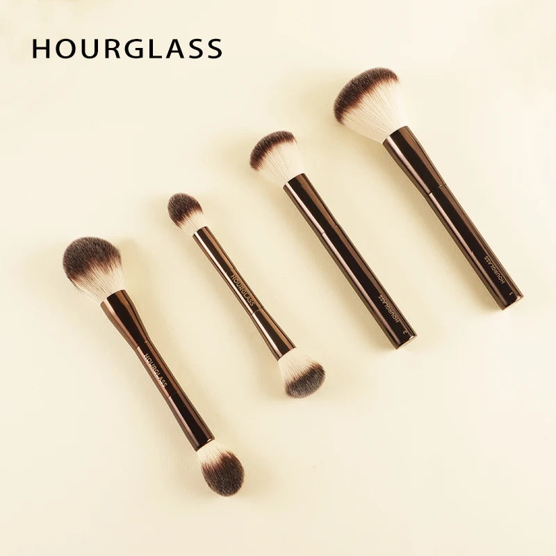NoviaGlow Hourglass Makeup Brush – Professional Retractable Brush for Foundation, Powder, Blush, Bronzer, Eyeshadow & More