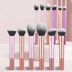 NoviaGlow 8pcs Professional Makeup Brush Set – Soft Synthetic Bristles, Cruelty-Free, Easy to Clean, for Foundation, Blush & Eyeshadow