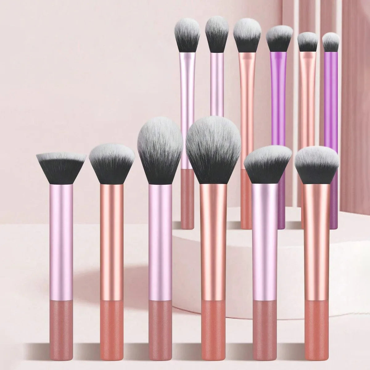 NoviaGlow 8pcs Professional Makeup Brush Set – Soft Synthetic Bristles, Cruelty-Free, Easy to Clean, for Foundation, Blush & Eyeshadow