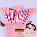 NoviaGlow Professional Makeup Brush Set – 13/14/15/16 Piece Soft Fluffy Face & Eye Brushes with Kabuki & Storage Bag