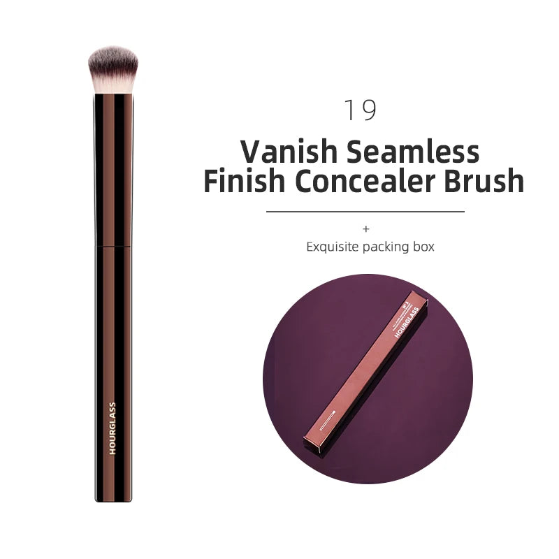 NoviaGlow Hourglass Makeup Brush – Professional Retractable Brush for Foundation, Powder, Blush, Bronzer, Eyeshadow & More