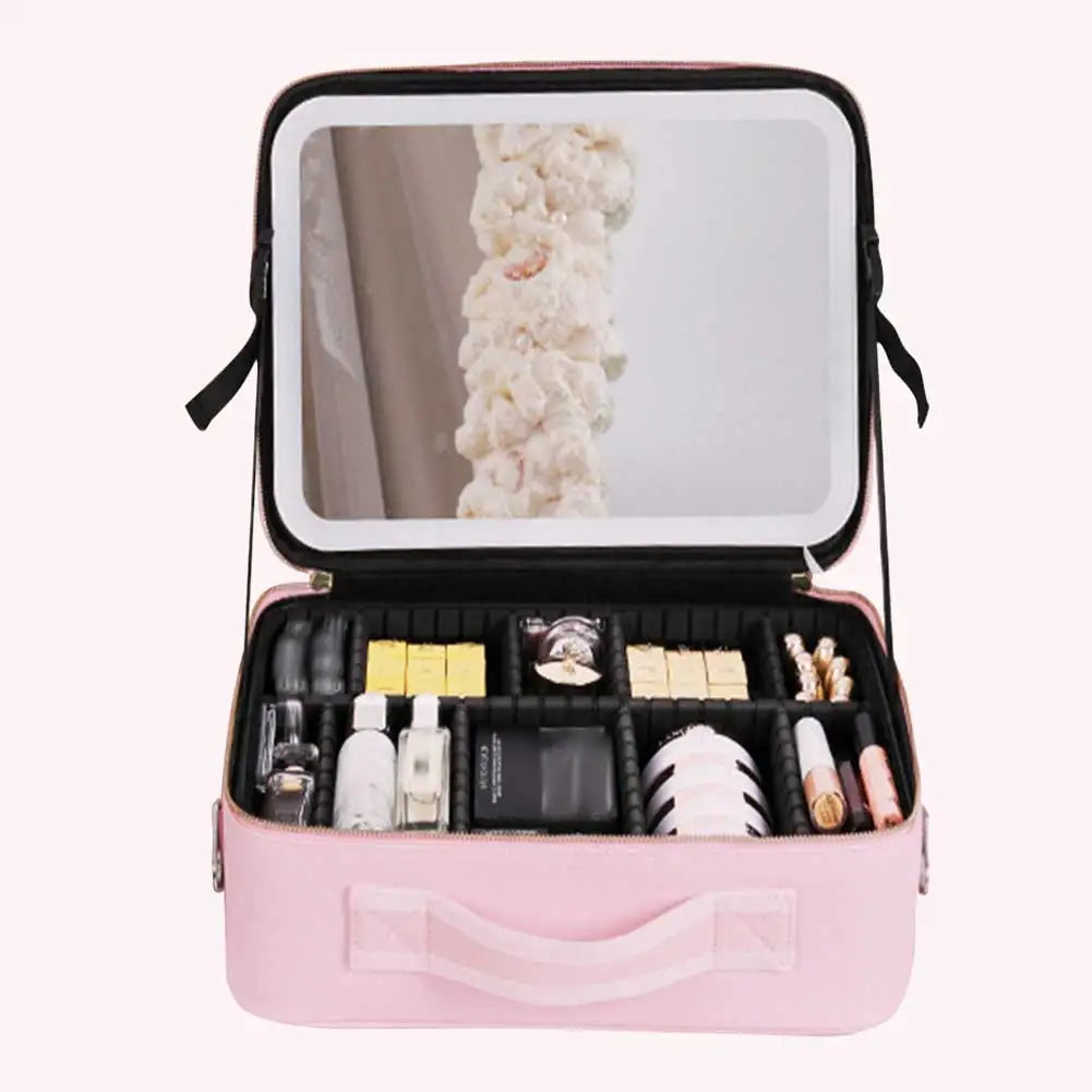 NoviaGlow Smart LED Makeup Bag – Travel Cosmetic Case