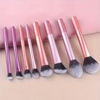 NoviaGlow 8pcs Professional Makeup Brush Set – Soft Synthetic Bristles, Cruelty-Free, Easy to Clean, for Foundation, Blush & Eyeshadow