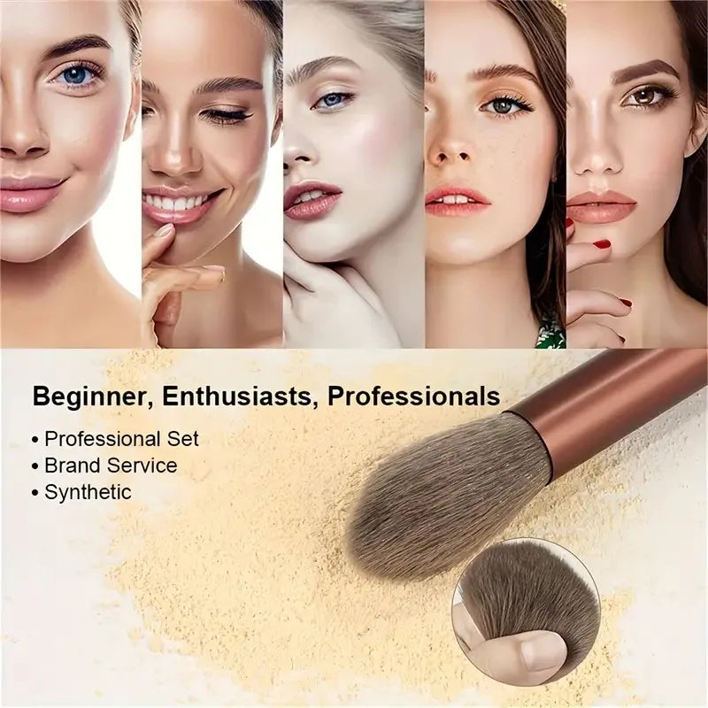 NoviaGlow 13/33pcs Professional Makeup Brush Set – Complete Kit with Soft Synthetic Brushes, Beauty Blender & Accessories for Beginners & Pros