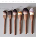 NoviaGlow European Vintage Walnut Wood Handle Makeup Brush – Ultra-Soft Powder, Blush, Contour & Foundation Brush